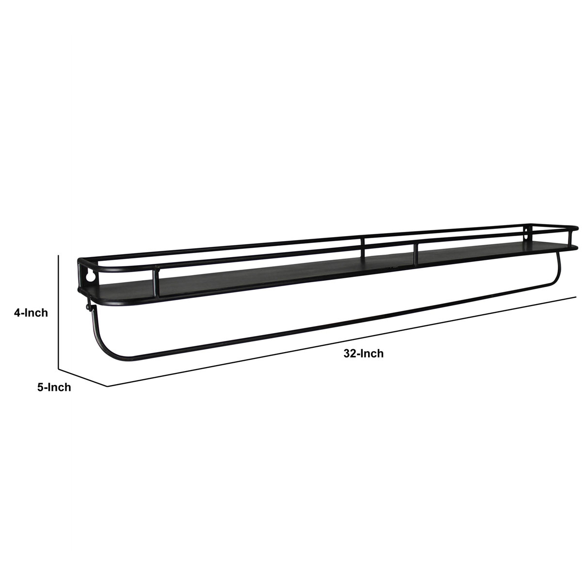 Steelside™ 32 Inches Industrial Style Tubular Metal Frame Wall Shelf